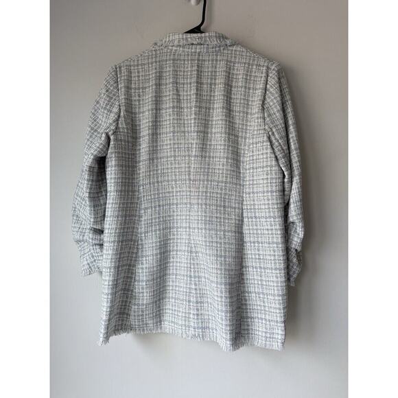 Anthropologie Maison d’ Amelie Paris Wool Jacket Size 8 Tweed Ruched Sleeve - Picture 2 of 7